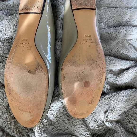 Kate Spade Jairo Raccoon Grey Patent Leather Ballet Flats.  Size 10.5 - Picture 7 of 9